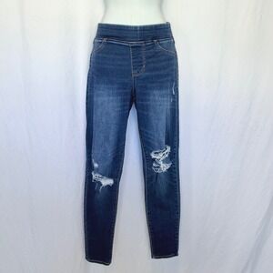 Old Navy Rockstar Jeggings Womens 8 Blue Excellent‎ Distressed Mid Rise Pull On